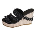 thumbnail image 3 of enyan Shoes For Women Women's Platform Wedge Sandals Comfortable Open Toe Ankle Strap Summer Walking Sandals with Buckle,D,Size 7.5, 3 of 7