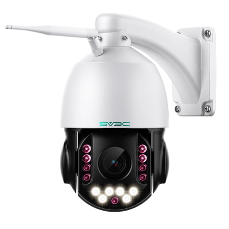 SV3C 4K 36X Zoom PTZ Camera Outdoor, 8MP Dual Band WiFi Security IP Cameras with Floodlight Color Night Vision, Humanoid Vehicle Detection, Auto Tracking,2-way Audio, ONVIF, RTSP,Cloud&SD Card Storage