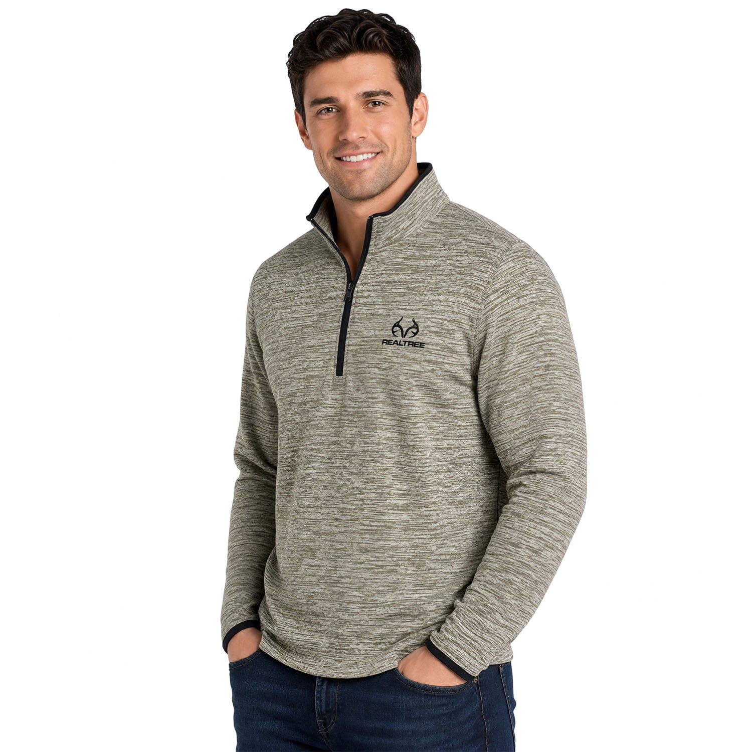 Realtree Men's Fleece Quarter Zip Pullover Sweatshirt, Sizes S-2XL