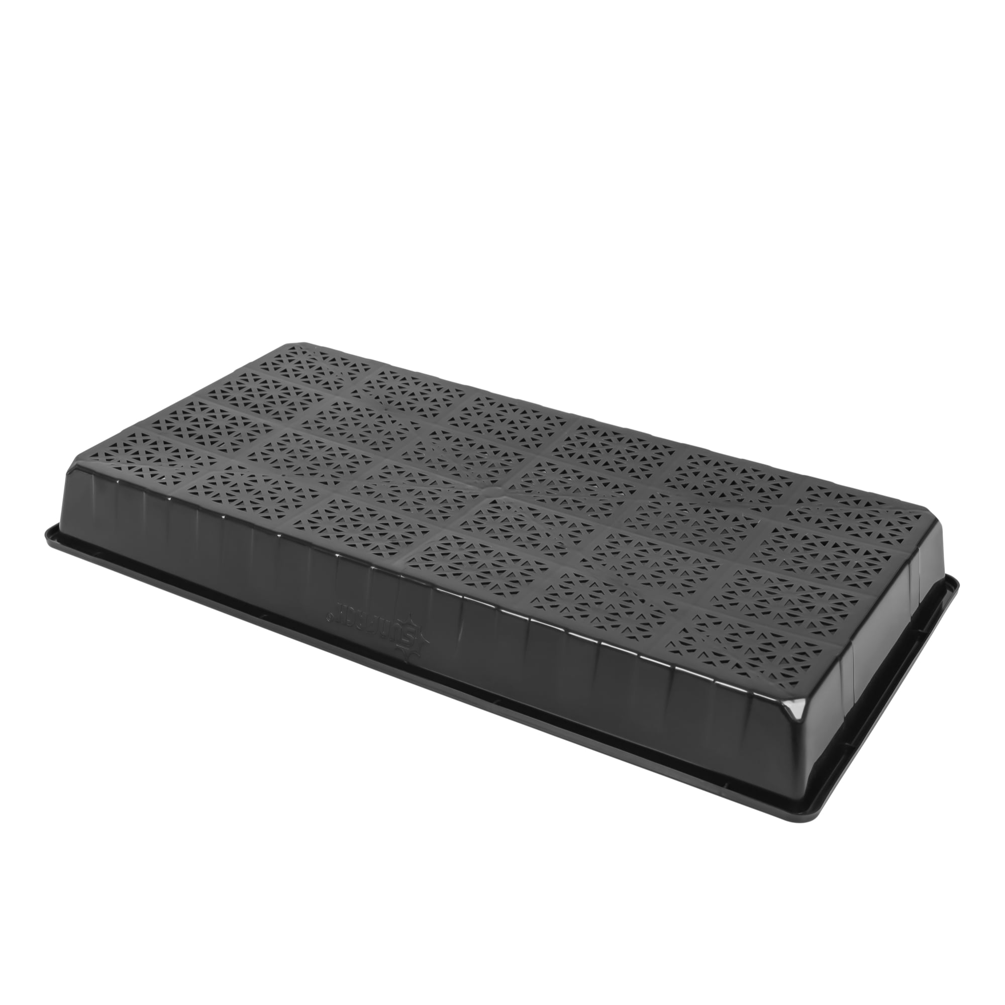 SUNPACK 10” x 20” Heavy Duty Mesh Plastic Seed Starting Tray, Black, 2.3” - Ensures Water Drainage and Aeration, Perfect for Greenhouses or Indoor Gardening