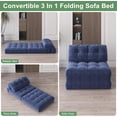 thumbnail image 3 of Folding Couch Sofa Bed, Convertible Sleeper Chairs with Back Support, Foldable Futon Mattress with Pillow, Portable Fold Out Chair/Couch for Living Room,Bedroom, 3 of 7