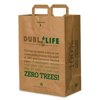 Duro Bag Lawn/Leaf Self-Standing Bags, 30 gal, 16 x 12 x 35, Kraft Brown, 50/Carton, Adult Unisex