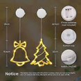thumbnail image 3 of Christmas Lights Indoor, 10 LED Curtain Lights Warm White Battery Operated with Suction Cups, Timer, Window Fairy Lights for Christmas Decoration, Par, 3 of 4