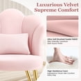 thumbnail image 4 of COOLHUT Petal Velvet Vanity Chair, Flower Cute Girls Mack Up Vanity Stool Chair with Lumber Pillow and Adustable Gold Legs, Upholstered Small Desk Chair for Living Room Bedroom Home Office, Pink, 4 of 9