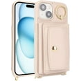 thumbnail image 2 of for iPhone 15 Case with Card Holder for Women, for iPhone 15 Phone Case Wallet with Strap Credit Card Slots Crossbody with Kickstand Zipper Case for iPhone15-White, 2 of 13