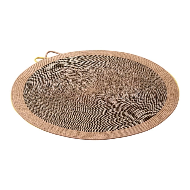 Cat Lounger and Scratch Mat Woven Reversible Design with Tassels Washable Easy Clean Natural Fiber Floor Rug for Indoor Durable Interwoven Pattern Scratching Lounging Napping