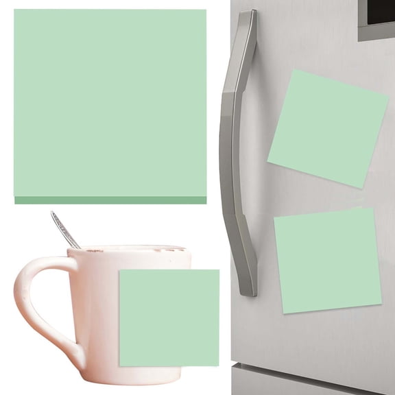 Under $5 Super Sticky Notes, Super Sticky Notes, 4-Pack Bright Color Memo Pads for Office & Reminders, Strong Adhesive Sticky Notes, Green, by Goohae