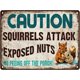 thumbnail image 1 of Vintage Signs Squirrel Caution Squirrels Attack Exposed Nuts Metal Tin Sign Funny Wall Decor For Kitcen Garage Farmhouse Backyard Home 12×16 Inch, 1 of 5