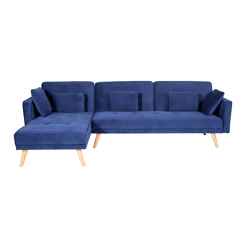 Convertible Sectional Sofa Couch 3-seat L-Shape Sofa with Ottoman