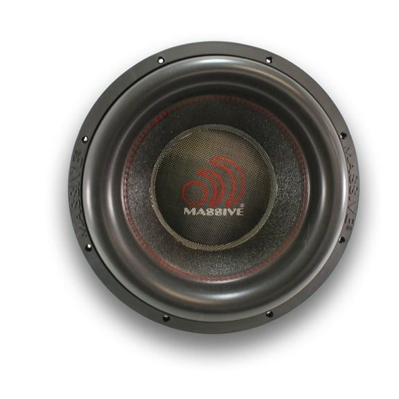 Massive Audio High Efficiency Car Subwoofers with USB Cable, PE Black, 15", 250 oz
