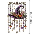 thumbnail image 6 of Halloween Witch Hat Acrylic Crystal Suncatchers for Windows, Wind Chime Hanging Ornament Light Catching Holiday Decor for Balcony Window Porch Garden Indoor Outdoor Halloween Party Home Wall, 6 of 6