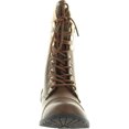thumbnail image 3 of Forever Link Womens Mango-31 Round Toe Military Lace Up Knit Ankle Cuff Low Heel Combat Boots, 3 of 4