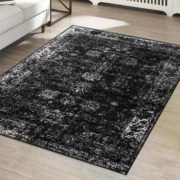 Unique Loom Sofia Collection Area Rug - Casino (9' x 12' 2" Rectangle Black/Ivory)