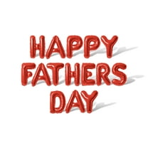 Letter Balloons - HAPPY FATHERS DAY 16" Inch Alphabet Letters Foil Mylar Balloon Father's Day Banner (Red)