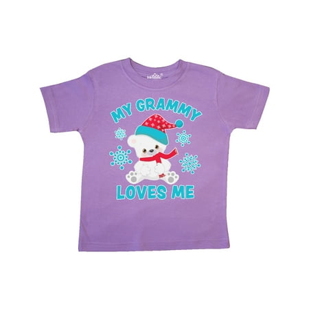 

Inktastic Polar Bear My Grammy Loves Me in Santa Hat with Snowflakes Gift Toddler Boy or Toddler Girl T-Shirt