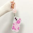 thumbnail image 4 of for iPhone 14 Case Clear Pink Floral Bear Camera Lens Case with Lovely Flower Bracelet Chain for Women,Shockproof Cover-Pink, 4 of 13
