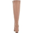 thumbnail image 3 of NINE WEST Womens Beige Comfort Danee Pointy Toe Block Heel Zip-Up Leather Boots Shoes 7 M, 3 of 5