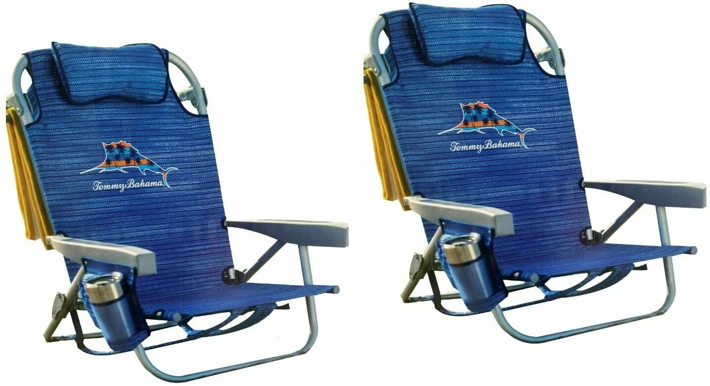 Pineapple 2020 Tommy Bahama Backpack Beach Folding Chair Blue stripes Flower 