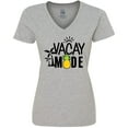 thumbnail image 3 of Inktastic Vacay Mode with Palm Trees Sun and Pineapple Women's V-Neck T-Shirt, 3 of 5