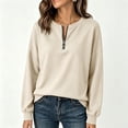 thumbnail image 4 of NominalSnug Womens Fleece Sweatshirts with Pockets Half Zip Cotton Pullover Tops Quarter Zipper Hoodies Fall Winter Clothing, 4 of 8