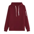 thumbnail image 4 of TrendOFT Women Hoodies Dress Solid Hooded Tunic Sweatshirts Dress Casual Long Sleeve Dress Oversized Sweatshirt with Pocket XXXL, 4 of 5