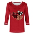 thumbnail image 3 of Hvot&aat Ladies' Valentines Day Shirts Love Heart Graphic 3/4 Sleeve Sweatshirt Crewneck Pullover Holiday T-shirt, 3 of 4
