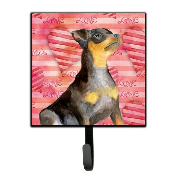 Miniature Pinscher 2 Love Leash or Key Holder Red