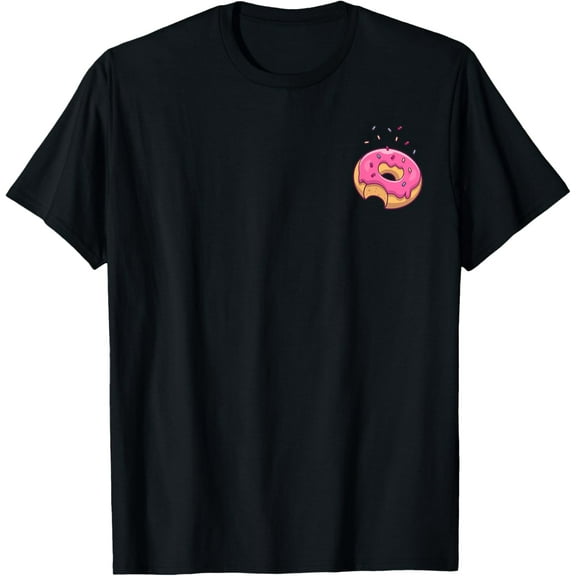 Pink Sprinkle Donut Pocket Doughnut Lovers T-ShirtMen's and women's pure cotton short-sleeved shirts