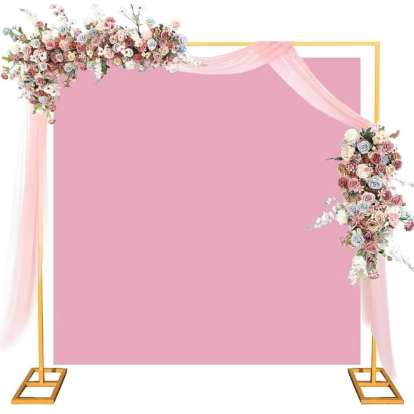 CazToi Support d'Arche de Mariage 8,2 Pi Cadre Métallique Carré pour Événements Intérieurs et Extérieurs