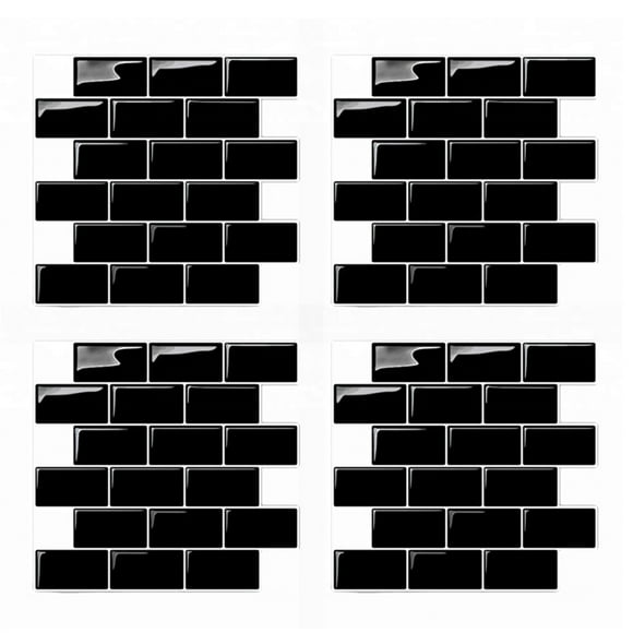 4X Pegatinas de Pared 3D Ladrillo Papel Pintado Azulejo para Cocina Baño Protector Contra Salpicaduras Tía-Loseta Decoración del Hogar 30X30cm