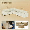 thumbnail image 5 of Modern L-shaped 6-seater Corduroy Sofa 133.4''*94.4'' with Large Storage and USB Charging, 5 of 9