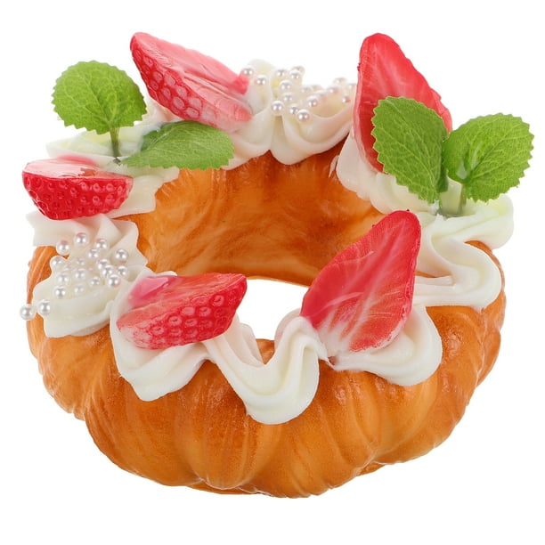 Dona realista, dona artificial, postre falso, modelo de exhibición de fotografía, dona de fruta, decoración, dona realista, imán de nevera