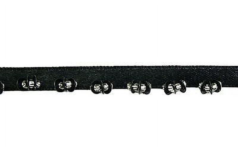 Lily 3/8" Beaded Ribbon Trim with Glass Beads Sequins Blue Green Black by yd