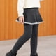 thumbnail image 2 of Vestido Para Niñas Ropa Para Niñas Bebés Otoño Invierno Pantalones Pantalones Elásticos Impreso Cepillado Cálido Leggings Casuales Falso Culottes De Dos Piezas Gris Oscuro Odeerbi LM103-10970, 2 of 6