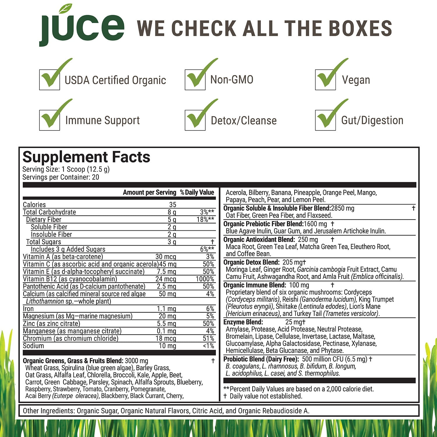 (3 pack) JUCE Greens Superfood Healthy Balance of Fruits and Veggies. Powder 8.82 oz
