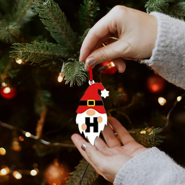 Juego de 26 adornos colgantes acrílicos navideños con diseño de Papá Noel | Adornos navideños DIY para decorar la puerta de la pared o la fiesta en casa | Manualidades navideñas para regalar