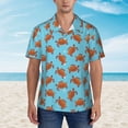 thumbnail image 4 of Balery Turtle Print Men's Hawaiian Shirts Short Sleeve Beach Shirt Relaxed Fit Vacation Button Down Shirts-Small, 4 of 9