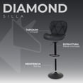 thumbnail image 4 of Sillas de Bar y Barra de Cocina de Acabado Moderno con Respaldo y Reposapies de Altura Ajustable - Bancos Giratorios para Bar con Asiento Acolchado Diseño Elegante Set 3 Piezas Negro, 4 of 8