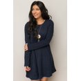 thumbnail image 1 of Vestido de punto para mujer, vestido suéter, vestidos elegantes de invierno, manga larga, cuello redondo liso, mini vestido, manga larga de invierno, 1 of 4