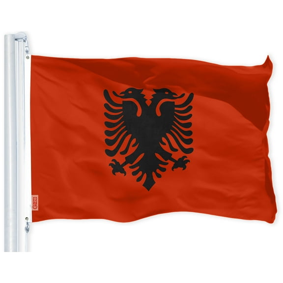 G128 Albania (Albanian) Flag | 3x5 feet | Printed 150D – Indoor/Outdoor, Vibrant Colors, Brass Grommets, Quality Polyester, Much Thicker More Durable Than 100D 75D Polyester