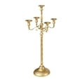 thumbnail image 4 of Candelabro de 5 Brazos de Metal, Candelabro Decorativo para Escritorio, Soporte para Velas para Repisa de Chimenea, Base Estable Y Resistente Dorado 23x63cm, 4 of 9