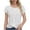 White, variant on Twist Front Tops for Women Trendy Waffle Knit Round Neck Short Sleeve Dressy Blouses Solid Color Summer Casual Shirt (XL, White)