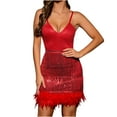 thumbnail image 2 of Fankiway Robe Mode Femme à Sequins Sans Manches Robe Formelle Robes de Plage Grande Taille, 2 of 8