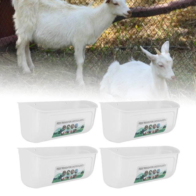 Haofy Large Chicken Feeder Trough with Clips Hanging Chicken Feeder Trough, Feeding Duck Goose Goat Sheep Dog for Livestock Feeding Container Waterer Bucket