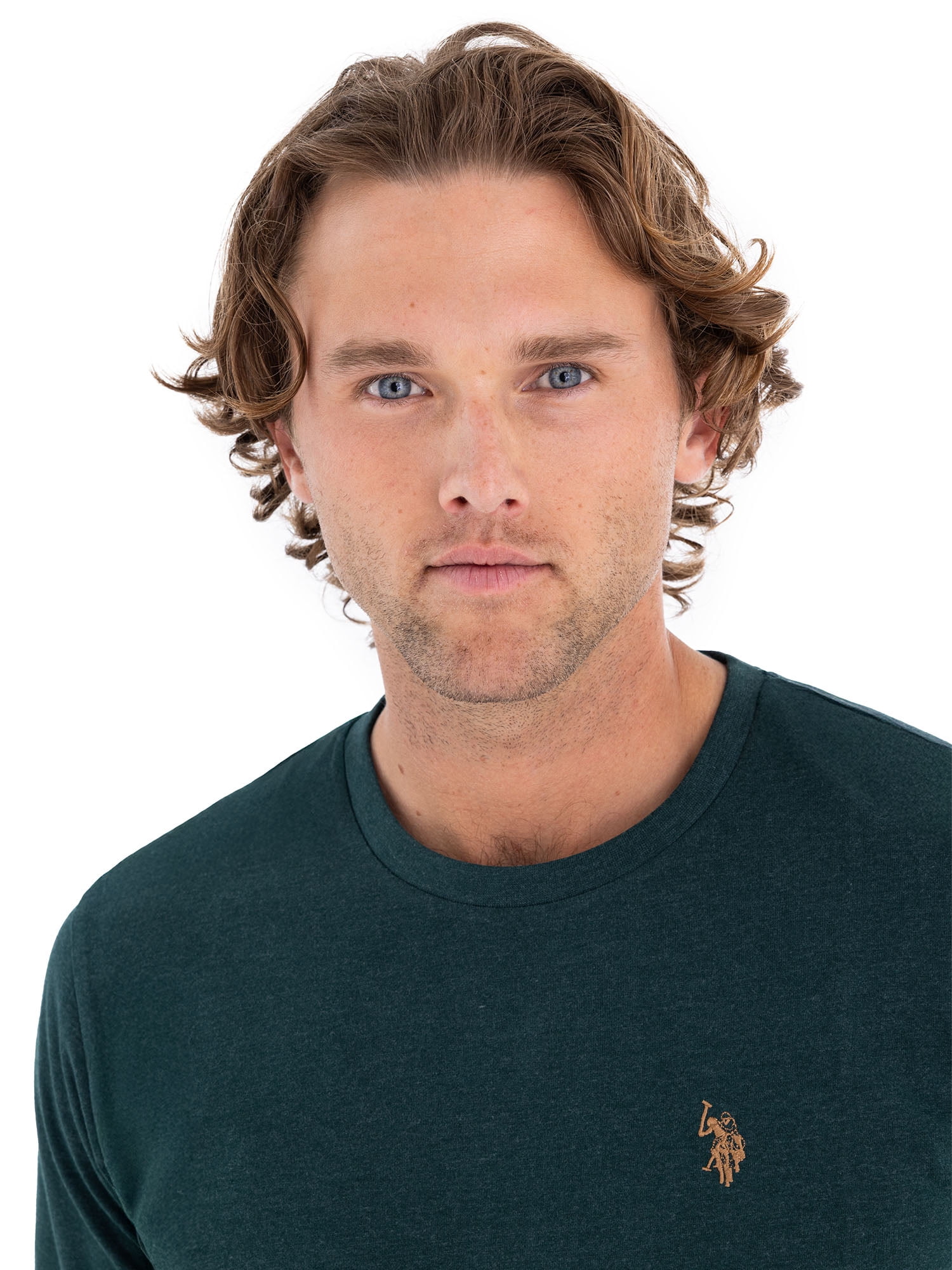 U.S. Polo Assn. Men's Cotton Crewneck Tee with Long Sleeves, Sizes S-XL