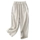 thumbnail image 1 of Pantalones de Algodón para Mujeres Fuerzas Elásticas Pantalones Cortados de Cintura, Casual Y Cómodo Pantalones Elásticos de Cintura para Mujeres, 1 of 5