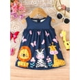 thumbnail image 2 of Infant Girls Dress 6 Months Girls Summer Dress 9 Months Girls Sleeveless Animals Print Dress Sundress Blue, 2 of 6