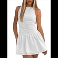thumbnail image 2 of Vestido Corto Ajustado con Cuello para Mujer, Sin Mangas, con Volantes Fruncidos en el Bajo, para Fiesta o Club. S, 2 of 7