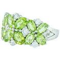 thumbnail image 3 of Gold Coast Platinum Plated Green Peridot Flower Burst Statement Ring Size 7, 3 of 6