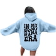 thumbnail image 3 of WEAIXIMIUNG Sweat à Capuche Rayé pour Femmes Grande Taille Manches Longues Imprimé Graphique avec Cordon de Serrage, 3 of 6